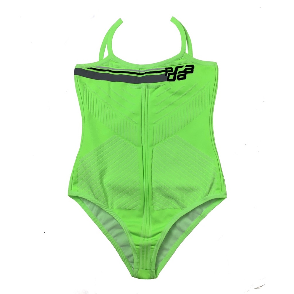 Prada Polyester Intarsia Logo Bodysuit